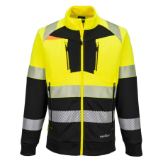 Portwest DX4 Hi-Vis 1. osztályú tölcsér nyakú cipzáras pulóver Yellow/Black XXXL