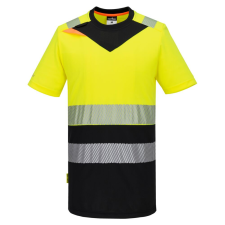 Portwest DX4 Hi-Vis Class 1 póló S/S Yellow/Black XXXL láthatósági ruházat
