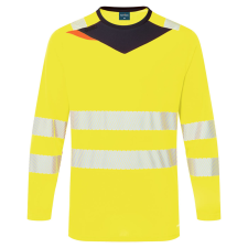 Portwest DX4 Hi-Vis hosszú ujjú póló L/S Yellow/Black 5XL láthatósági ruházat