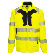 Portwest DX4 Hi-Vis kapucnis cipzáras pulóver Yellow/Black 4XL