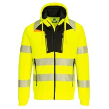 Portwest DX4 Hi-Vis kapucnis pulóver (sárga/fekete, M) láthatósági ruházat