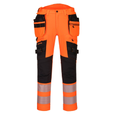 Portwest DX4 Hi-Vis nadrág lezippzározható lengőzsebbel Orange/Black 46 láthatósági ruházat