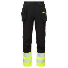 Portwest DX4 Hi-Vis nadrág lezippzározható lengőzsebbel Yellow/Black 41