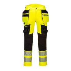 Portwest DX4 Hi-Vis nadrág lezippzározható lengőzsebbel Yellow/Black 44