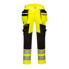 Portwest DX4 Hi-Vis nadrág lezippzározható lengőzsebbel Yellow/Black 48