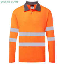 Portwest ES1 Essential Hi-Vis galléros póló hosszú ujjú - Narancs láthatósági ruházat