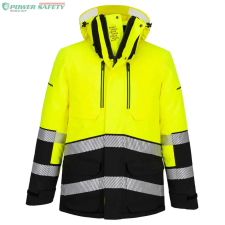 Portwest EV4 Hi-Vis Expedition Parka télikabát - Sárga/Fekete láthatósági ruházat