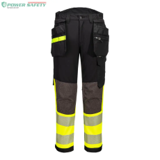 Portwest EV4 Hi-Vis Stretch Class 1 Holster lengőzsebes nadrág - Sárga/Fekete (Hosszított)