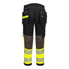Portwest EV4 Hi-Vis Stretch Class 1 Holster lengőzsebes nadrág Yellow/Black Short 34