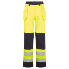 Portwest FR440 Bizflame Hi-Vis kontraszt lángálló lengőzsebes nadrág sárga-tengerészkék