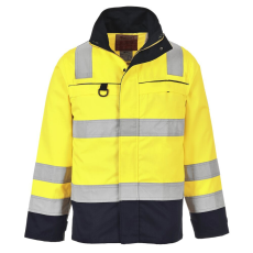 Portwest FR61 Bizflame Hi-Vis lángálló multi-norm kabát sárga-tengerészkék