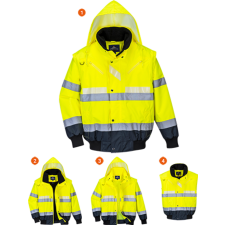 Portwest Glowtex 3 az 1-ben kabát láthatósági ruházat