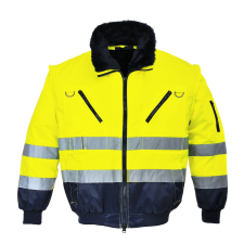 Portwest Hi-Vis 3-in-1 Pilota kabát Yellow/Navy XXL láthatósági ruházat