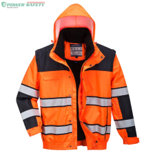 Portwest Hi-Vis Classic Bomber dzseki - Narancs/Fekete láthatósági ruházat