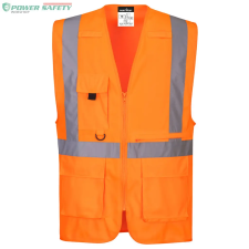 Portwest Hi-Vis Executive mellény tablet zsebbel - Narancs láthatósági ruházat