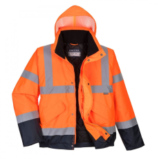 Portwest Hi-Vis kéttónusú bomber kabát, Jólláthatósági, S266