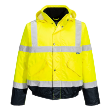 Portwest Hi-Vis kéttónusú bomber kabát Yellow/Navy XL láthatósági ruházat