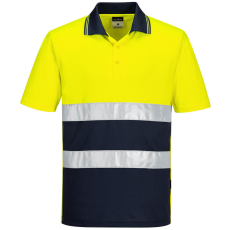 Portwest Hi-Vis Kéttónusú könnyű póló S/S Yellow/Navy XL