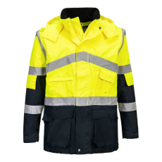 Portwest Hi-Vis kéttónusú lélegző kabát Yellow/Navy M
