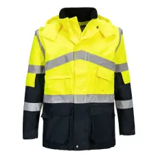 Portwest Hi-Vis kéttónusú lélegző kabát Yellow/Navy XXXL