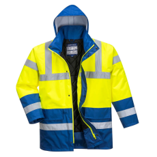 Portwest Hi-Vis Kéttónusú Traffic kabát Yellow/Royal XL