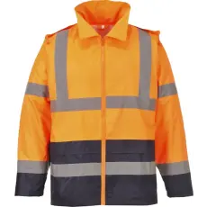 Portwest Hi-Vis klasszikus kontrasztos esődzseki (narancs/tengerészkék, S)