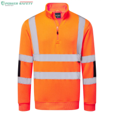Portwest Hi-Vis Knit 1/2Zip Sweatshirt - Narancs láthatósági ruházat