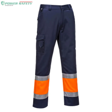 Portwest Hi-Vis könnyű, kéttónusú Combat nadrág - Narancs/Navy