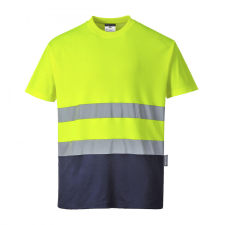Portwest Hi-Vis kontraszt pólóing (sárga/tengerészkék, XL) láthatósági ruházat