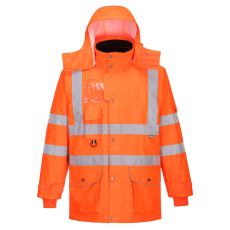 Portwest Hi-Vis légáteresztő az 7-in-1 közlekedési kabát narancs XXXL