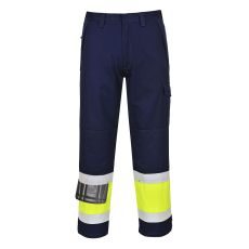 Portwest Hi-Vis Modaflame nadrág (sárga/tengerészkék, L)