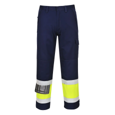 Portwest Hi-Vis Modaflame nadrág (sárga/tengerészkék, M)