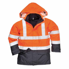 Portwest Hi-Vis Multi Protection antisztatikus és lángálló kabát (narancs/tengerészkék, M) munkaruha
