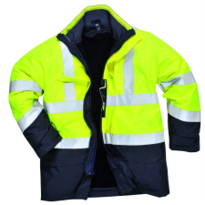 Portwest Hi-Vis Multi Protection antisztatikus és lángálló kabát (sárga/tengerészkék, M) láthatósági ruházat