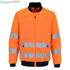 Portwest Hi-Vis Work Mesh Panel Jacket - Narancs/Navy