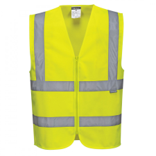 Portwest Hi-Vis zippzáras mellény (sárga, L) láthatósági ruházat