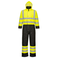 Portwest HiVis kontraszt védőoverall - Párnázott PORTWEST-S485 S fekete és sárga láthatósági ruházat