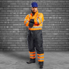 Portwest HiVis kontraszt védőoverall - párnázott PORTWEST-S485 XL kék és narancssárga