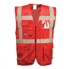 Portwest Iona vezetői mellény (piros, XL) láthatósági ruházat