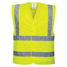 Portwest Jól láthatósági két csíkos mellény (sárga, S/M) láthatósági ruházat