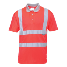 Portwest Jól láthatósági teniszpóló (piros, XXL)