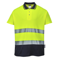 Portwest Kéttónusú Cotton Comfort póló Yellow/Navy 4XL