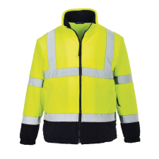 Portwest kéttónusú Hi-Vis polárkabát-F301 M sárga láthatósági ruházat