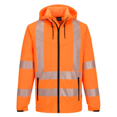 Portwest KX3 Sport Hi-Vis cipzáras kapucnis pulóver narancs L