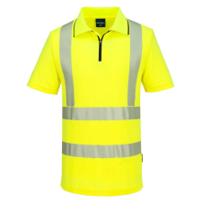 Portwest KX3 Sport Hi-Vis cipzáros póló S/S sárga L láthatósági ruházat