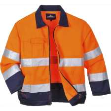 Portwest Madrid Hi-Vis kabát (narancs/tengerészkék, M) láthatósági ruházat