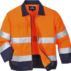 Portwest Madrid Hi-Vis kabát (narancs/tengerészkék, XL)