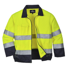 Portwest Madrid Hi-Vis kabát (sárga/tengerészkék, M)