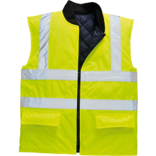 Portwest megfordítható Hi-Vis hővédő mellény, S469 sárga 4XL láthatósági ruházat