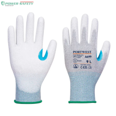 Portwest MR13 ESD PU tenyérmártott kesztyű - 12-es csomag - Szürke/Fehér